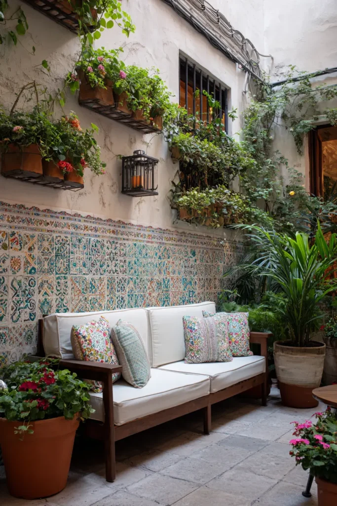 Colorful Urban Courtyard with Seating