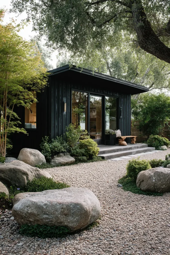 Contemporary Black Wood Garden Shed