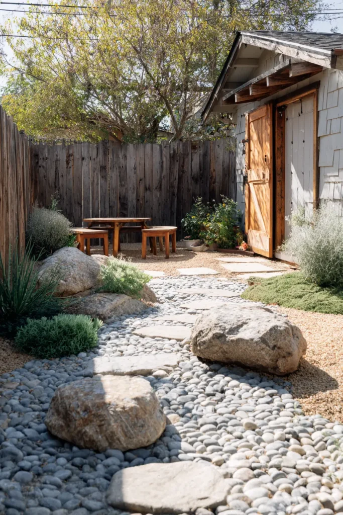 Contemporary Rock and Gravel Pathway
