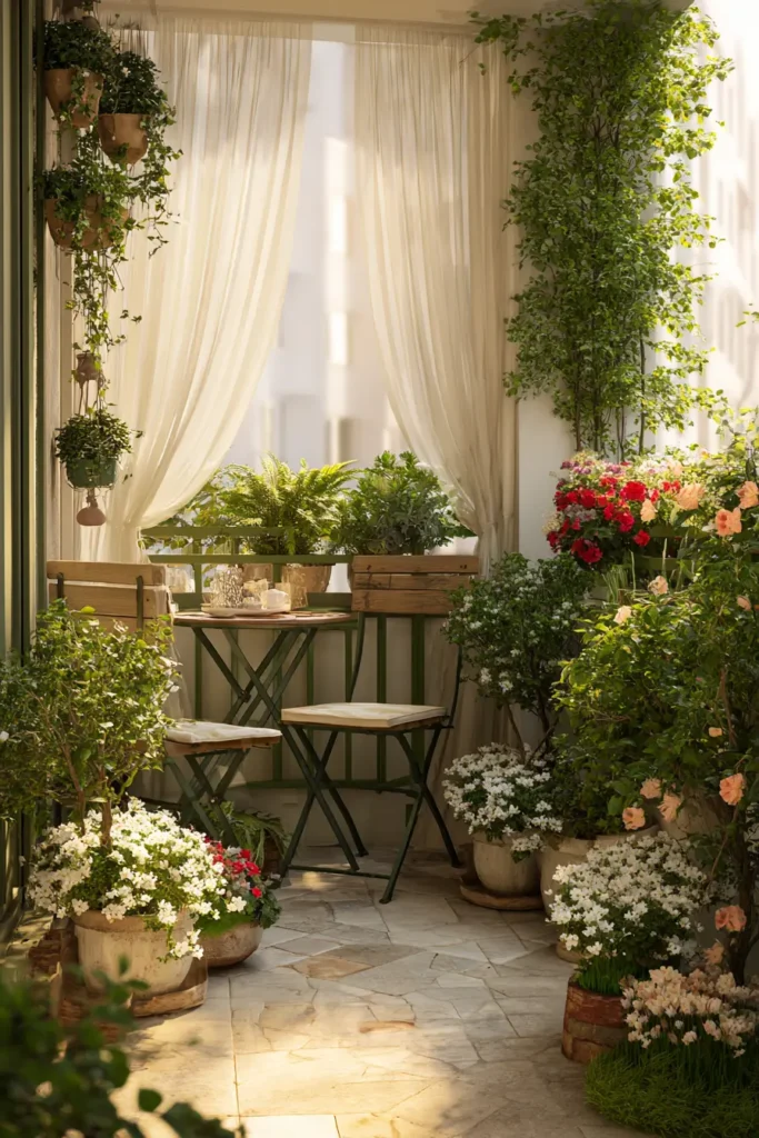 Cozy Balcony with Flower Pots