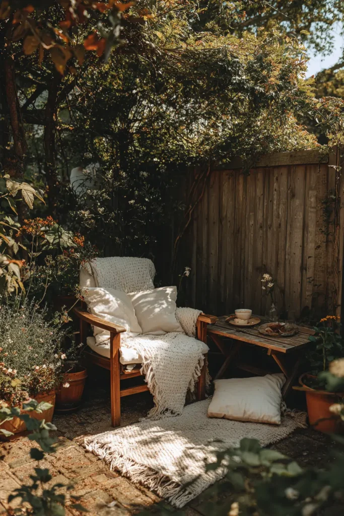 Cozy Cottage Courtyard with Flowers