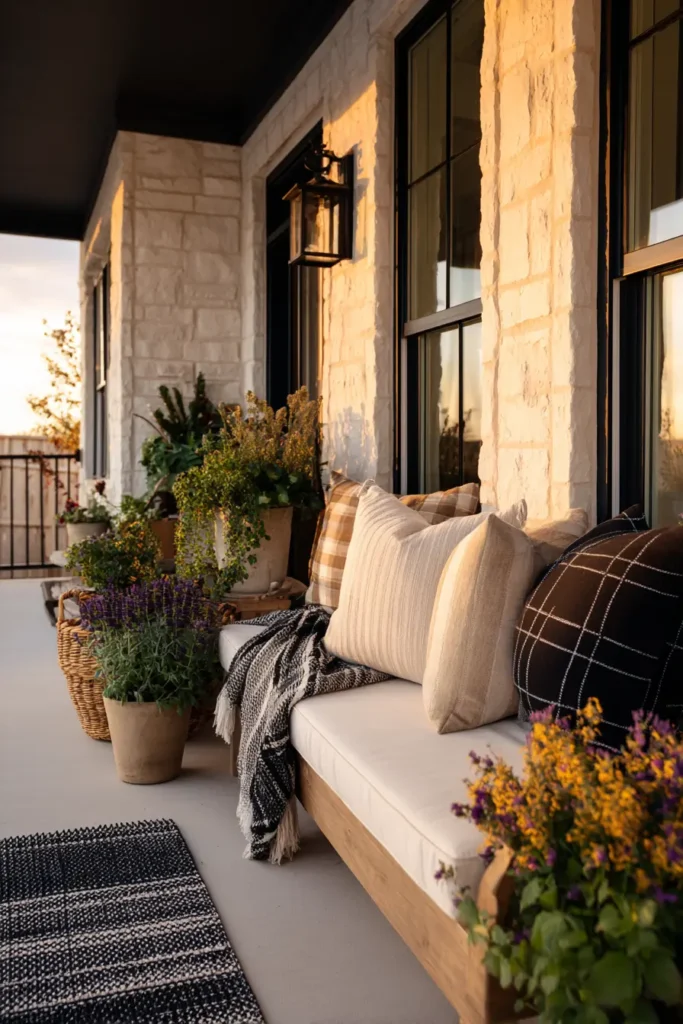 Cozy Spring Porch with Pansies