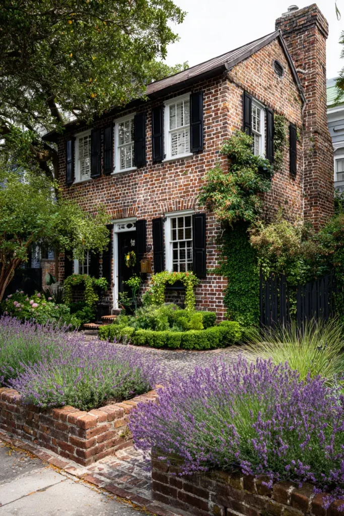 Curved Flower Bed Border Crafted From Bricks
