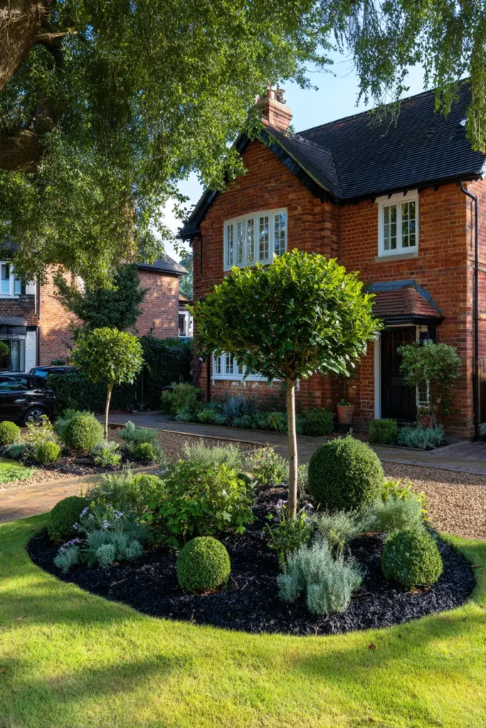 Elegant Black Mulch and Greenery Oasis