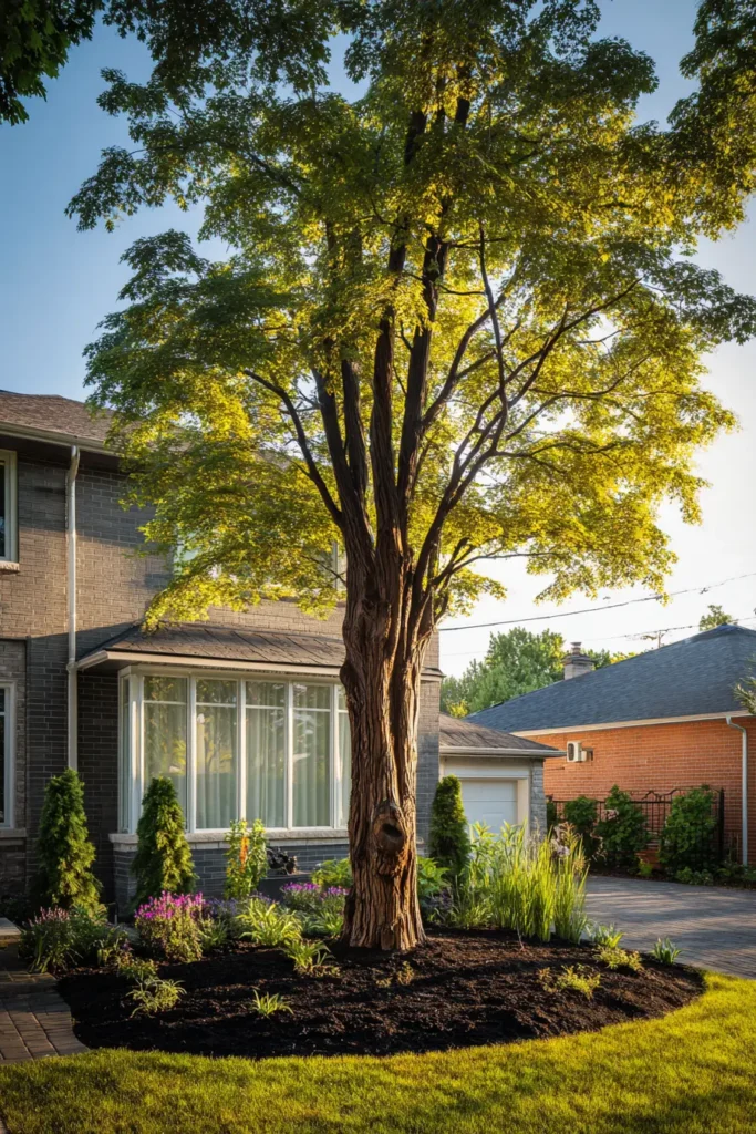 Elegant Mulched Tree Base Landscape Design