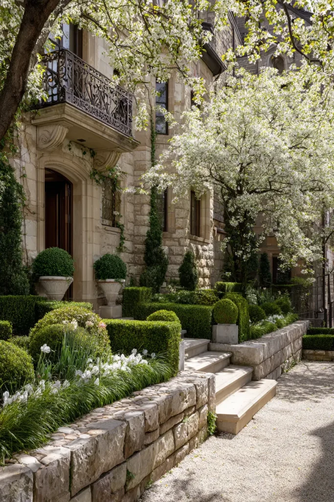 Elegant Rock Garden with Lavender Accents