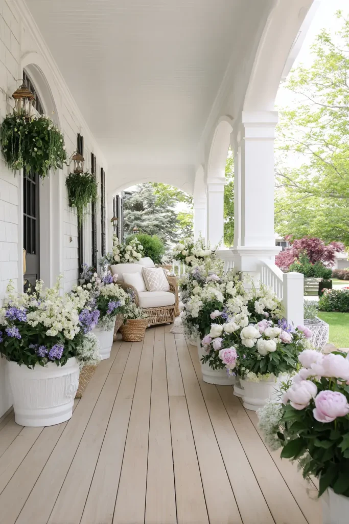 Elegant Spring Peony Porch Design