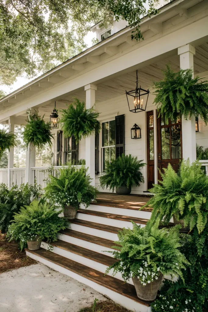Ferns Thriving On Old Steps