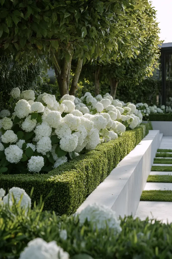 Formal White Limestone Border