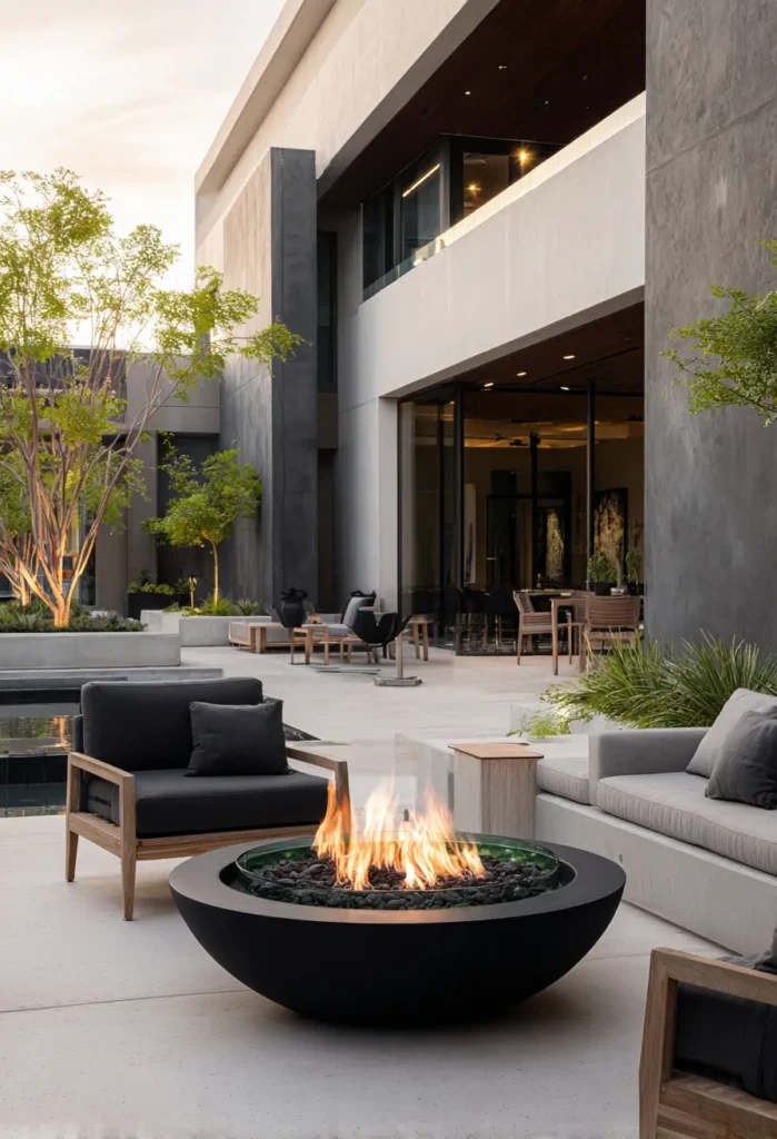 Glass-Enclosed Fire Pit