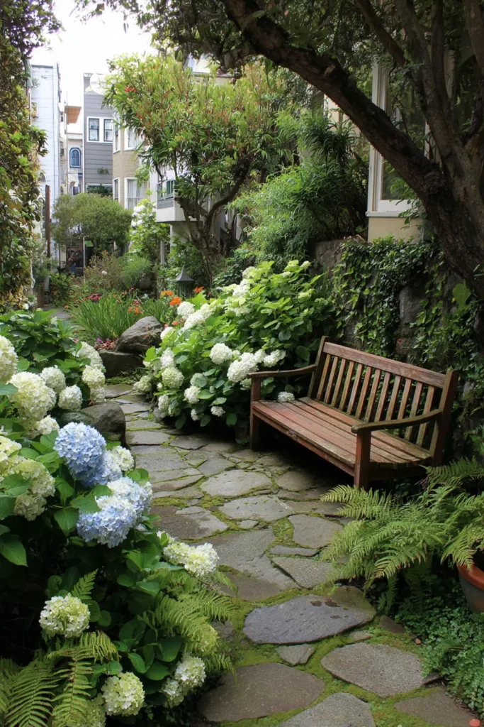 Hydrangea and Fern Side Garden
