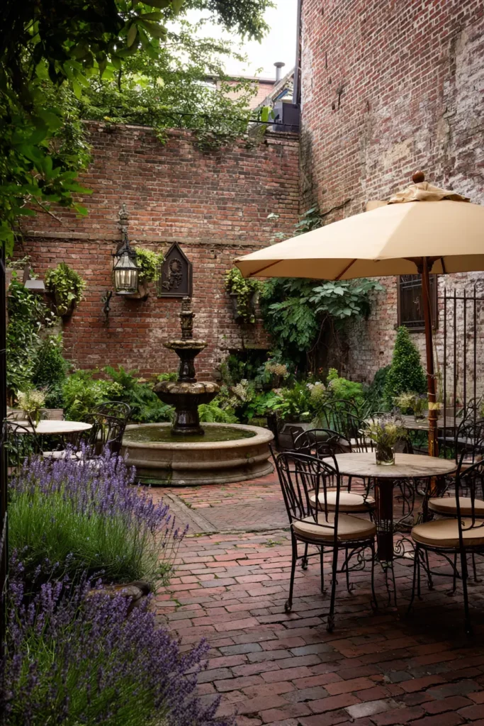 Lavender-Filled English Courtyard Garden