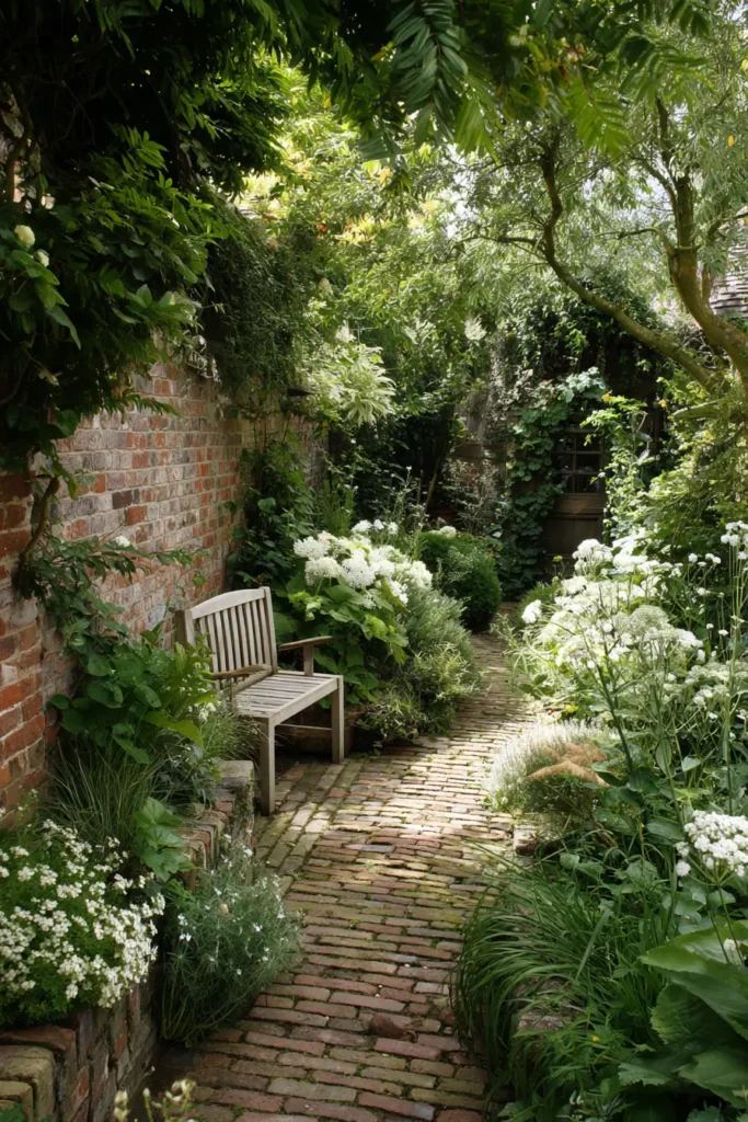 Lush Cottage Garden with Seating
