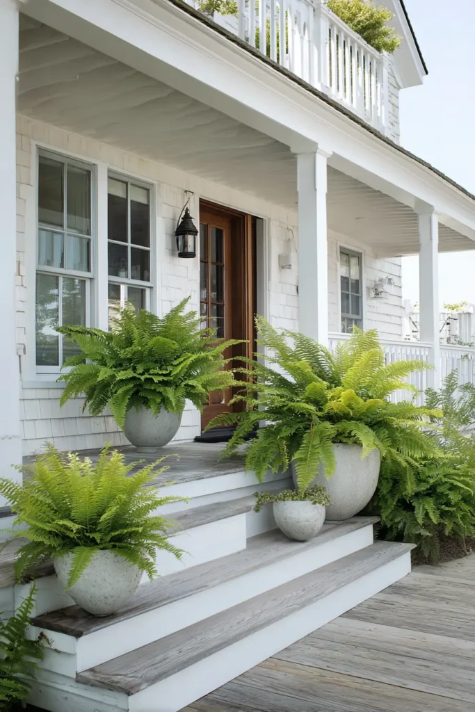 Lush Green Ferns in Stylish Planters