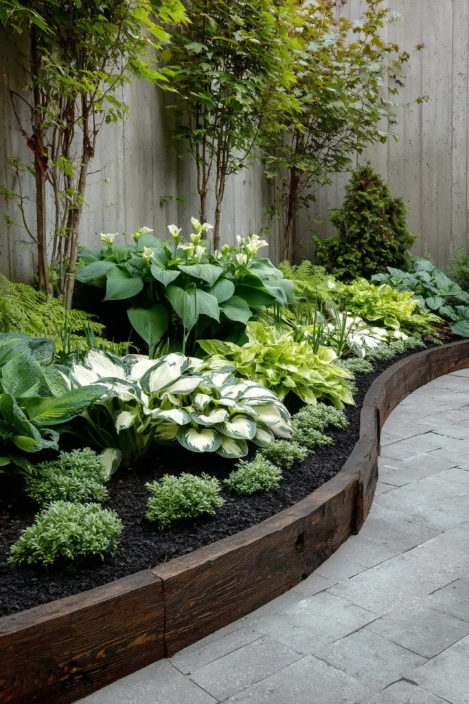 Lush Hostas with Accents of White