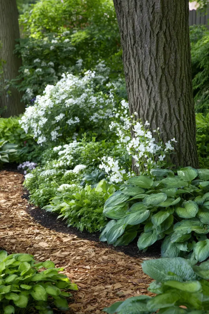 Lush Hostas with Delicate Accents