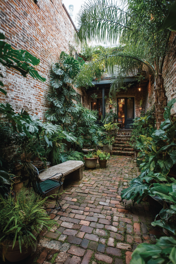 Lush Tropical Courtyard Garden Design