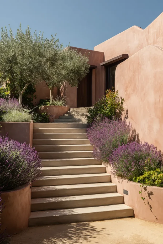 Mediterranean Terraced Herb and Olive Garden