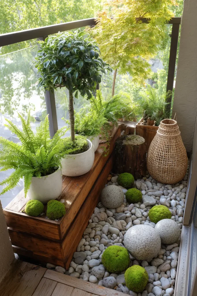 Minimalist Balcony Zen Garden