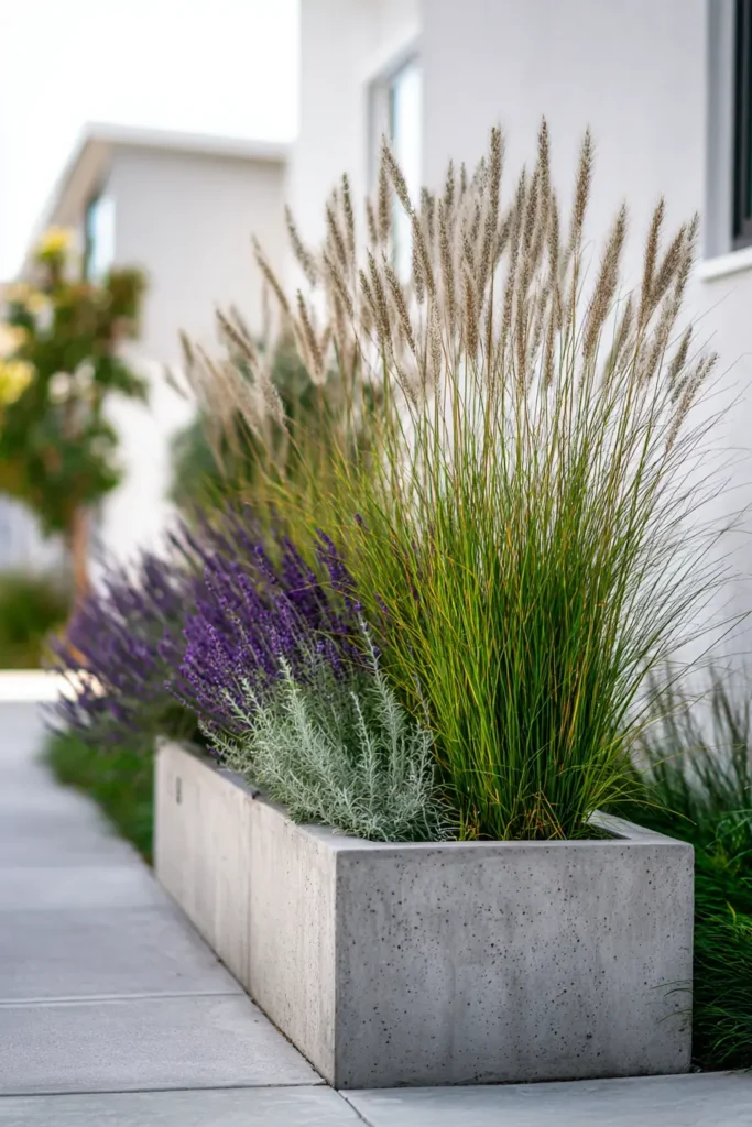Minimalist Concrete Lavender Planter Box