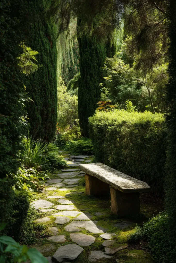 Minimalist Garden Featuring Serene Stone And Moss Elements