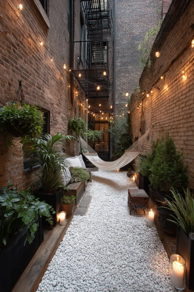 Minimalist Gravel Courtyard with Bamboo