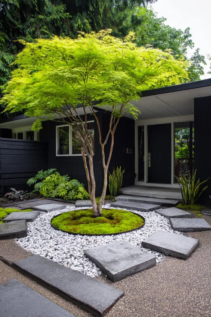 Minimalist Japanese Maple Rock Garden