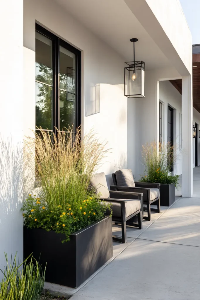 Minimalist Patio Design With Greenery
