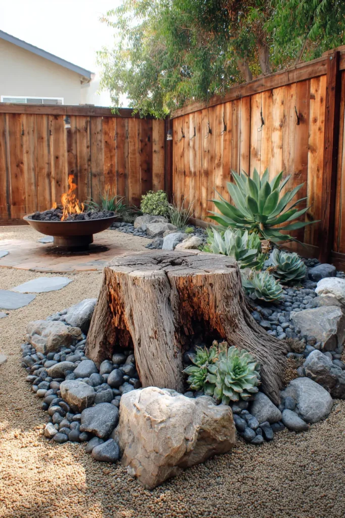 Minimalist Rock Garden with Succulents
