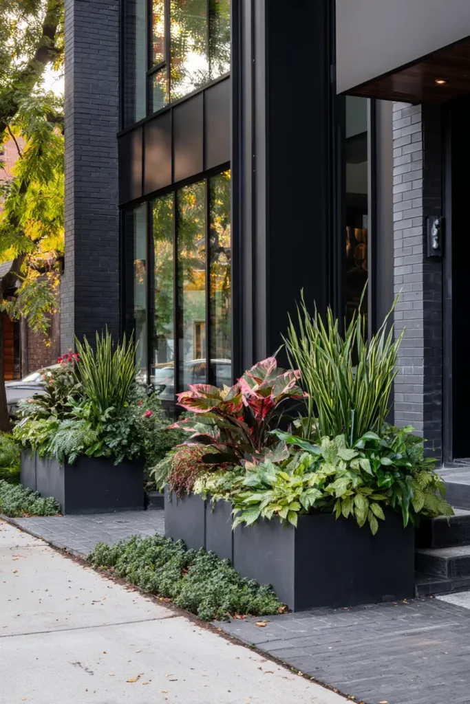 Modern Brick Flower Bed Border