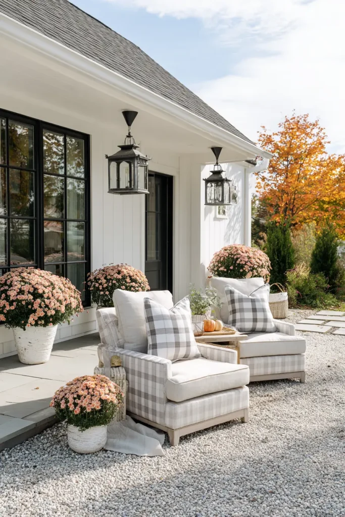 Modern Courtyard with Peach Dahlias