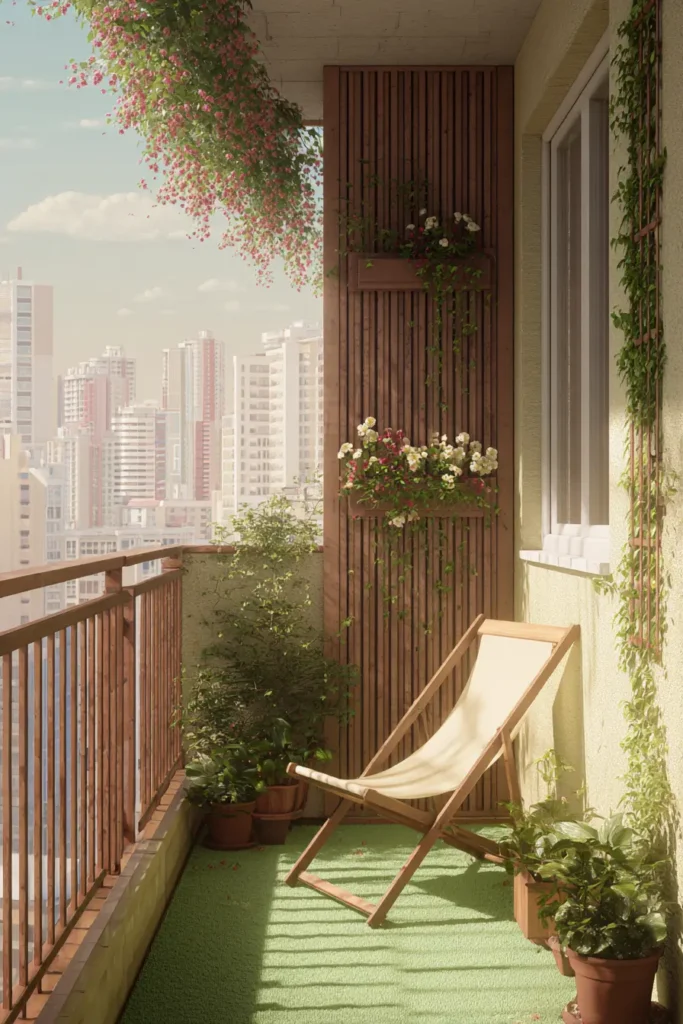 Modern Minimalist Balcony with Ivy