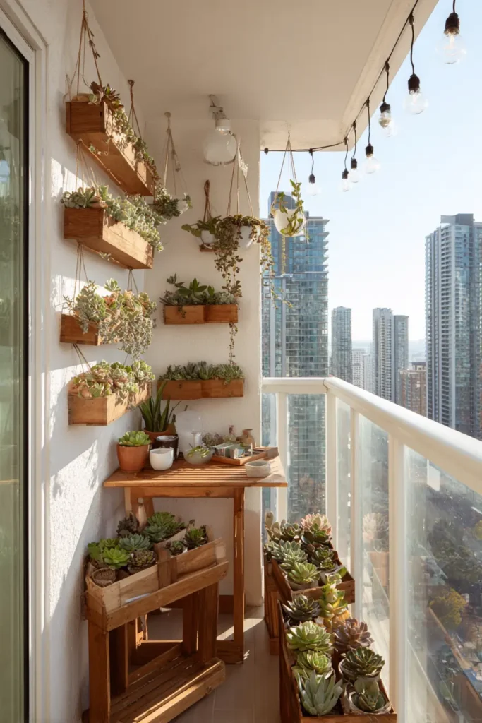 Modern Succulent Balcony Oasis