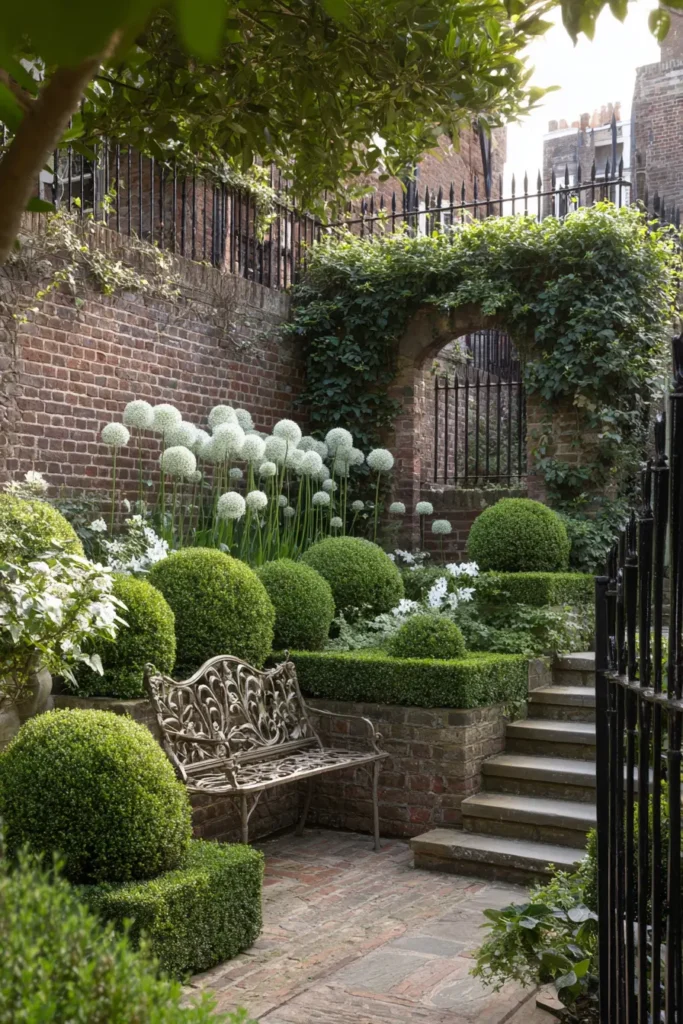 Modern Terraced Garden with Alliums