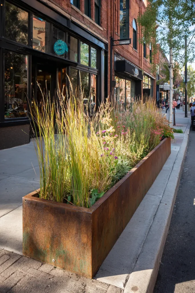 Modern Urban Rustic Steel Planter Box