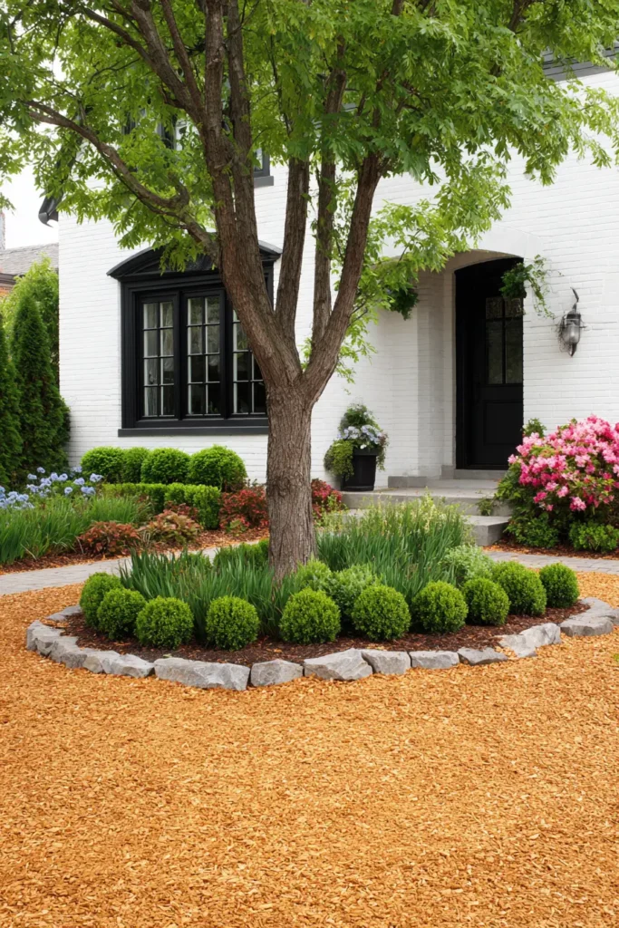 Natural Mulch Around Tree Base