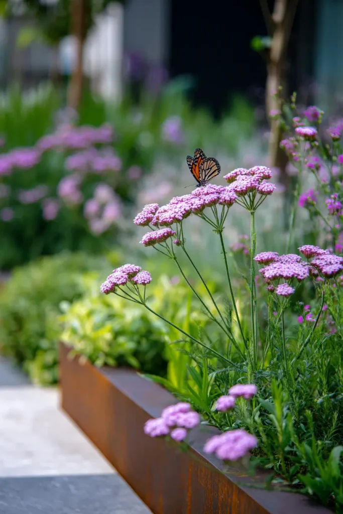Pollinator-Friendly Pink Flower Bed