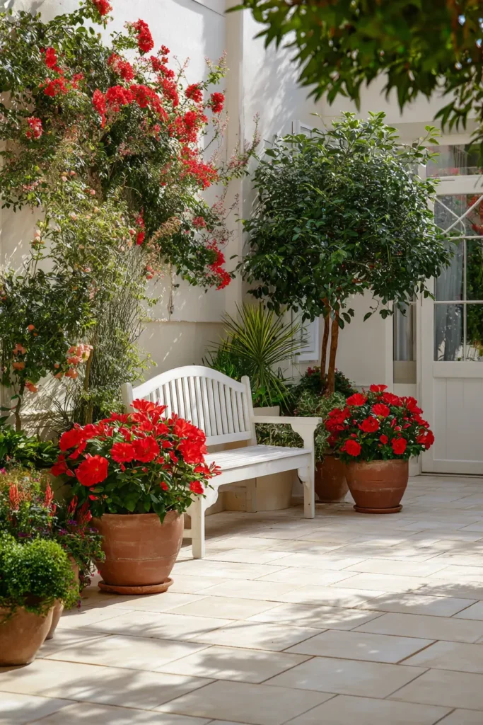 Potted Hibiscus Flowers