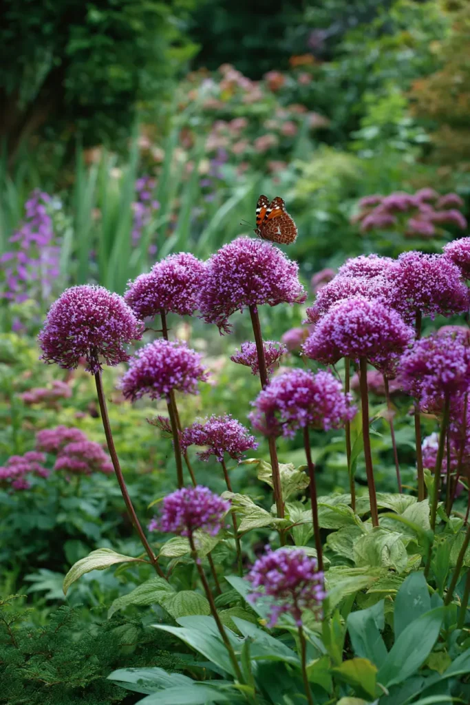 Purple Verbena with Butterfly Visitors