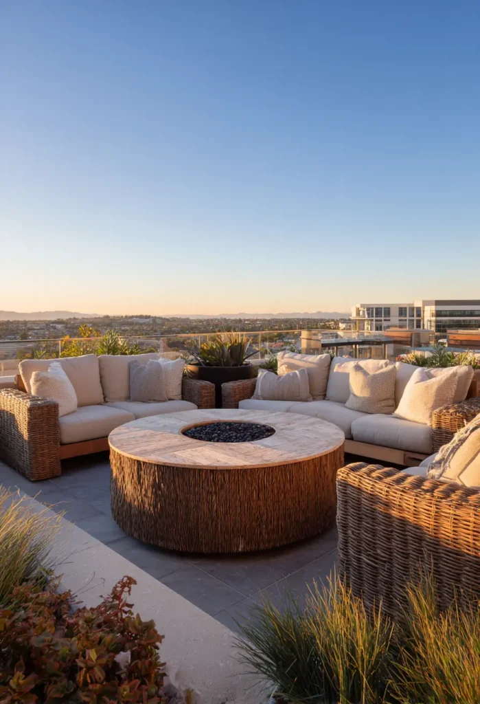 Rattan-Designed Fire Pit