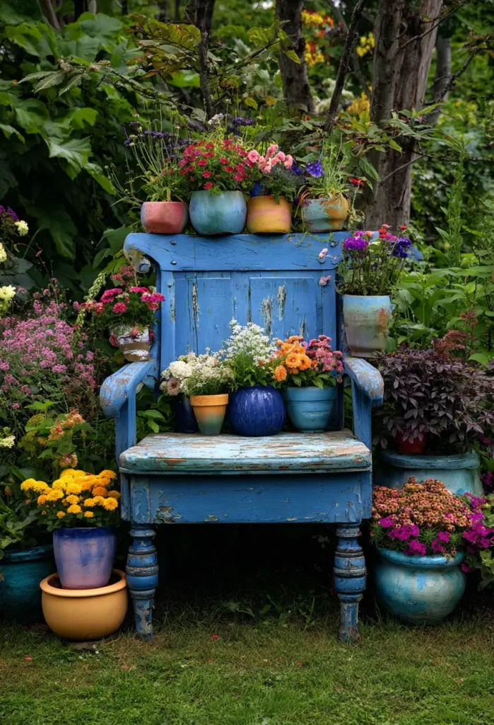 Repurposed Old Chair Planter
