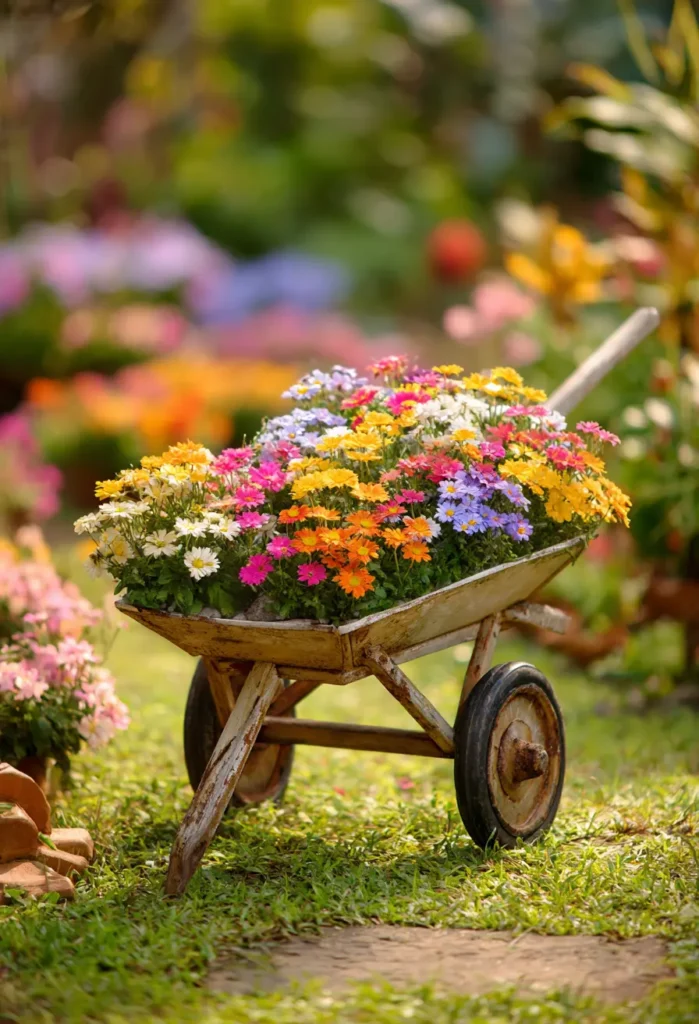 Repurposed Wheelbarrow Planter
