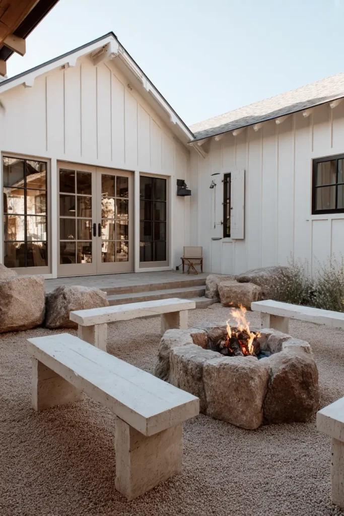 Rustic Fire Pit with Natural Stones