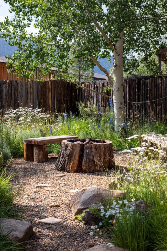 Rustic Woodland Retreat with Seating