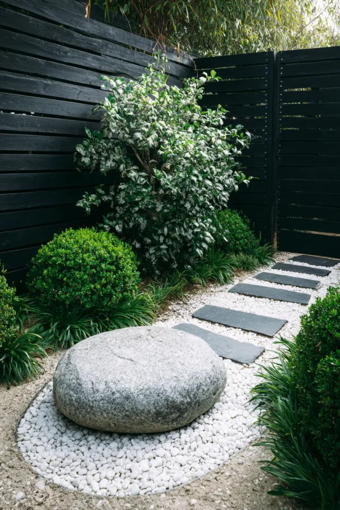 Serene Minimalist Stone and Gravel Garden
