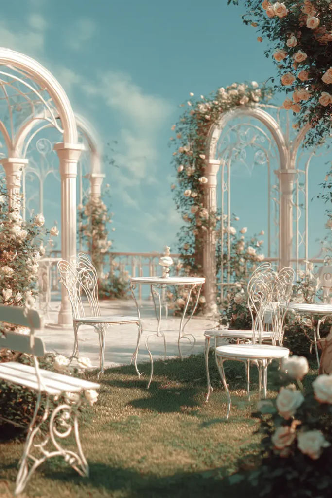 Shabby Chic Garden with Circular Lawn