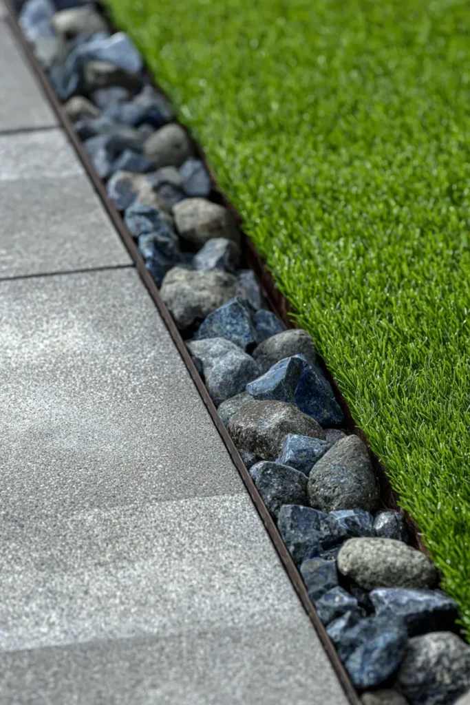 Sleek Modern Lawn with Gravel Edging