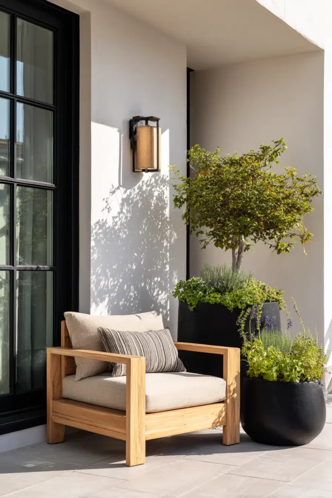 Sleek Patio Design With Planters