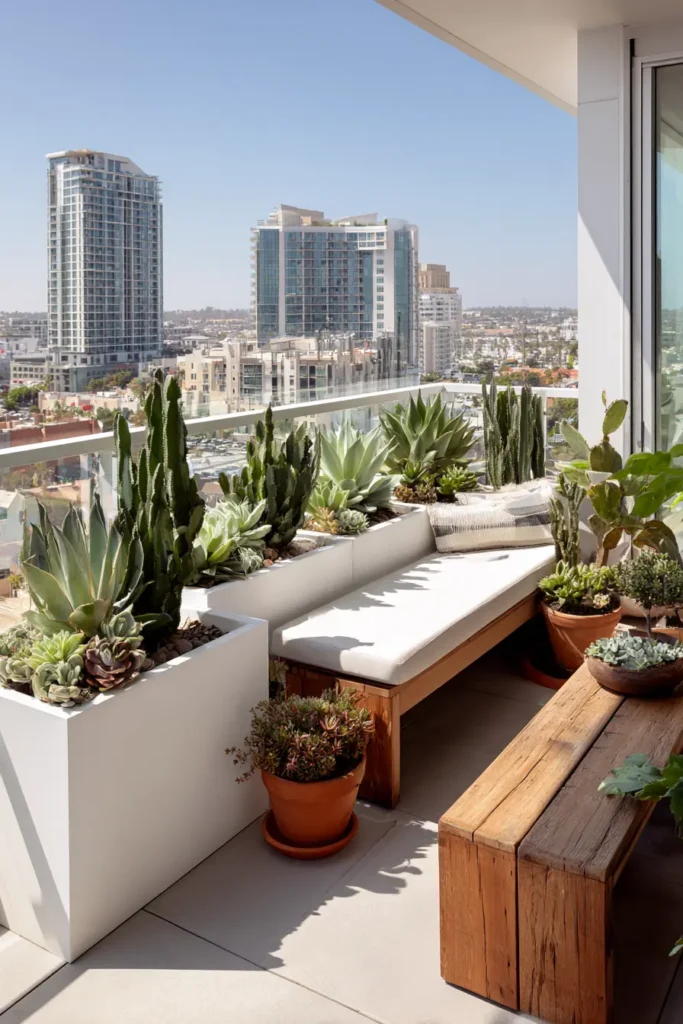 Succulent Planters on Modern Terrace