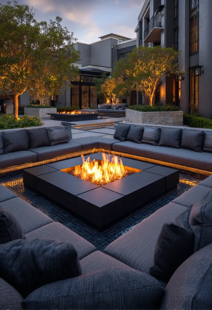 Sunken Fire Pit with Seating Area